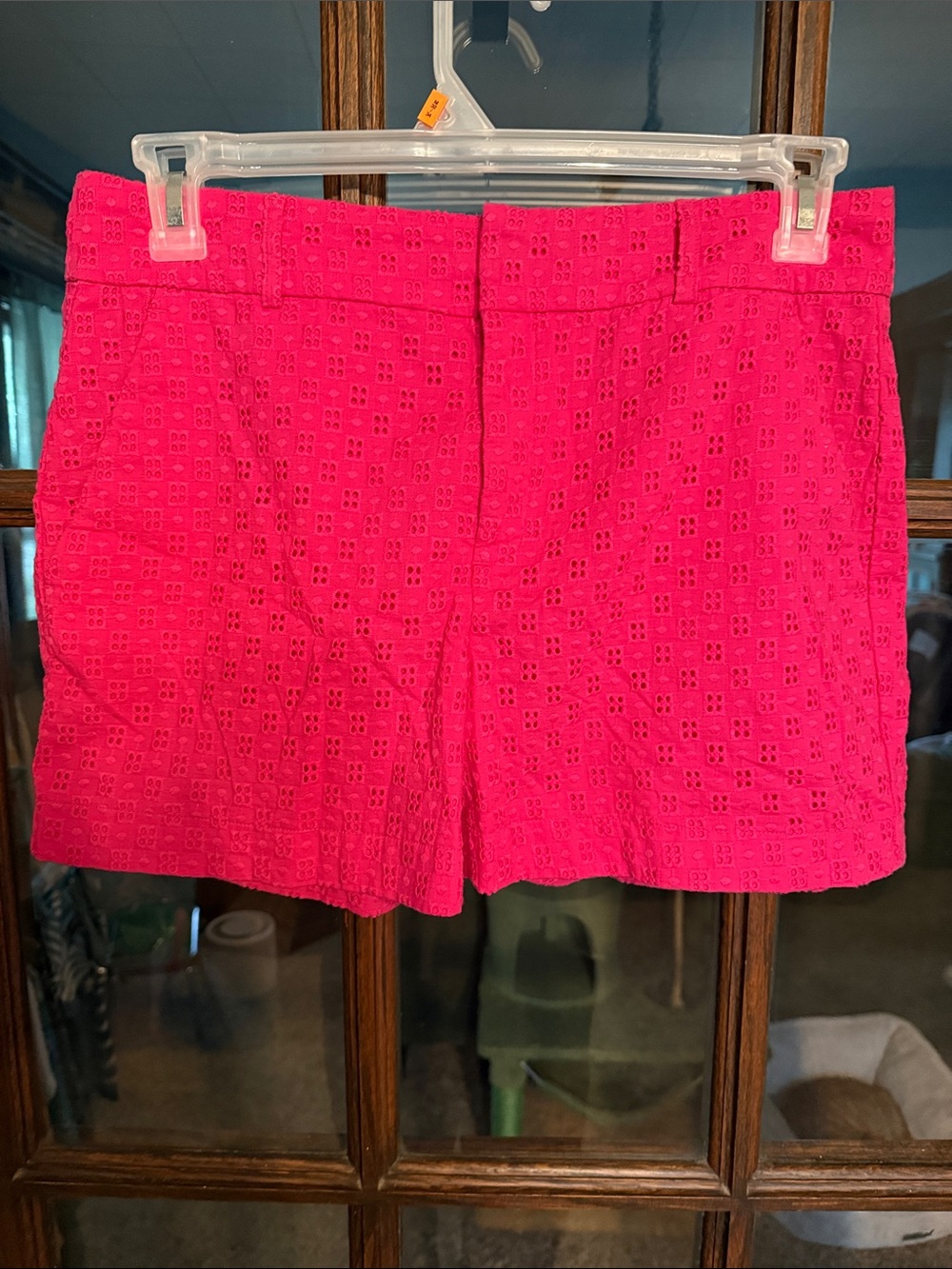 Banana Republic Hot Pink Eyelet Shorts‎ Womens 6 Fuchsia Lace Summer Preppy